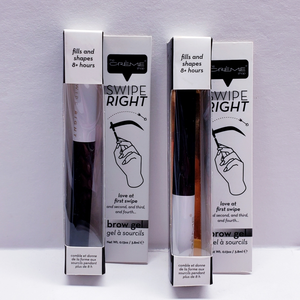 The Creme Shop Swipe Right Brow Gel, BLACK, 0.13 oz (2 pcs)